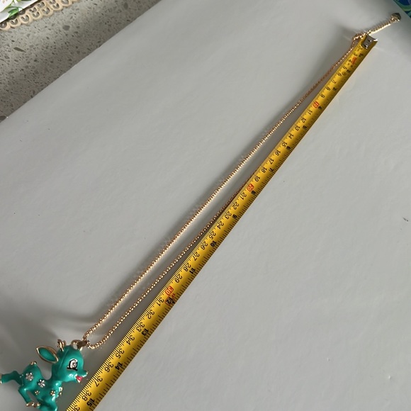 Betsey Johnson Style Necklace Multicolored Bambi Pendant Chain - Picture 9 of 11